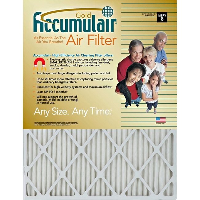 AirFilters.com Accumulair Filter Gold 25X25X1 FLNFB25X254