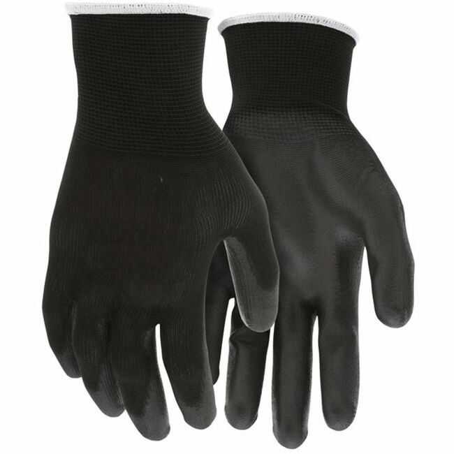 MCR Safety Glove Work Pu 13GA Black Large MCSCRWB96699L