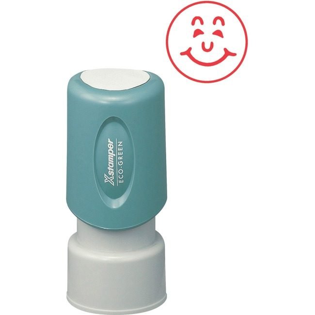 Xstamper Stamp Rnd 5/8" Happyface Red XST11303