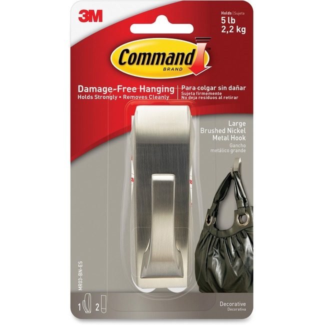 3M Company Hook Nickel Brushed Large MMMMR03BNES