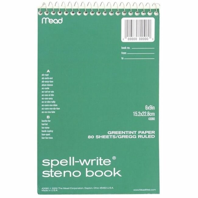 ACCO Brands Mead / Five Star Book Steno Spell Write Assorted MEA43080