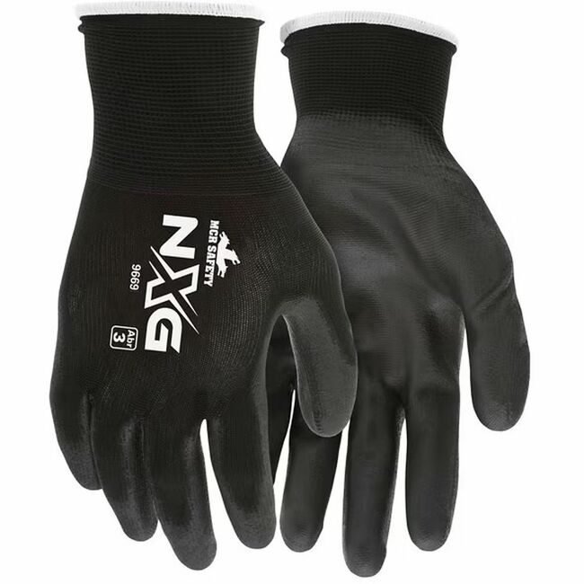 MCR Safety Glove Work Pu 13GA Black XL MCSCRW9669XL