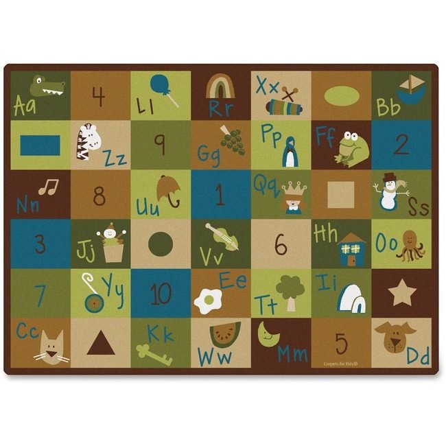 Carpets for Kids Rug Lrnblock Natural 84"X118" CPT37712