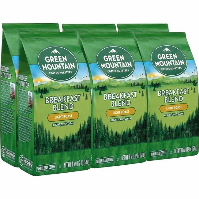 Green Mountain Coffee Roasters Whl Bn Bkfs Bld 18OZ GMT7567CT