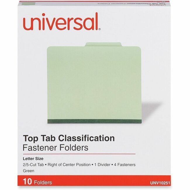 Universal Office Products Folder Psbd 4SEC Letter Green UNV10251