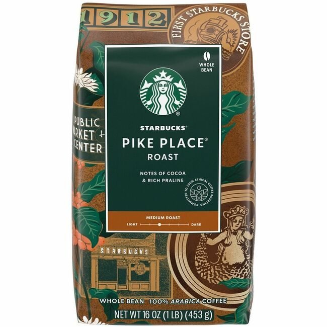 Seattle#039;s Best Coffee Starbucks Coffee Company Seattle#039;s Best Whlbean Pikeplce 1LB SBK12411946CT