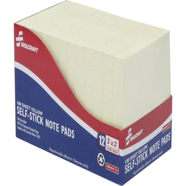 Notepad Self-Stick 3X3 Yw NSN1167867
