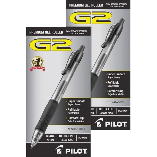 Pilot Corporation of America Pen Gel G2 Ultra Fine Black PIL31277BD