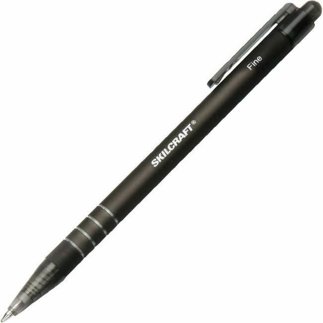 Pen Bp Retrct Rubbr Fine Black NSN4220315