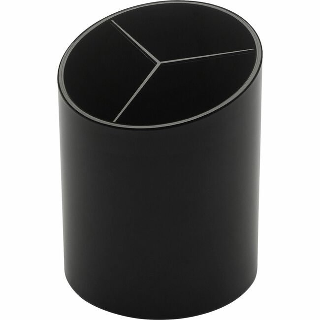 Business Source Cup Pencil/Pen Threecmpt Black BSN32355