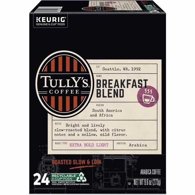 Green Mountain Coffee Roasters Kcup Tullys Brkfstblnd 24BX GMT192719
