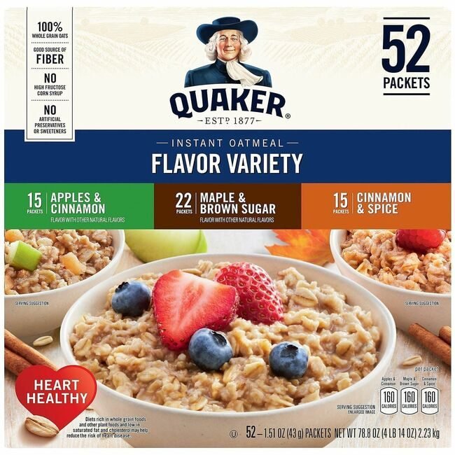 Food Qukr Oatmeal Vry 52 Count GRR22000482