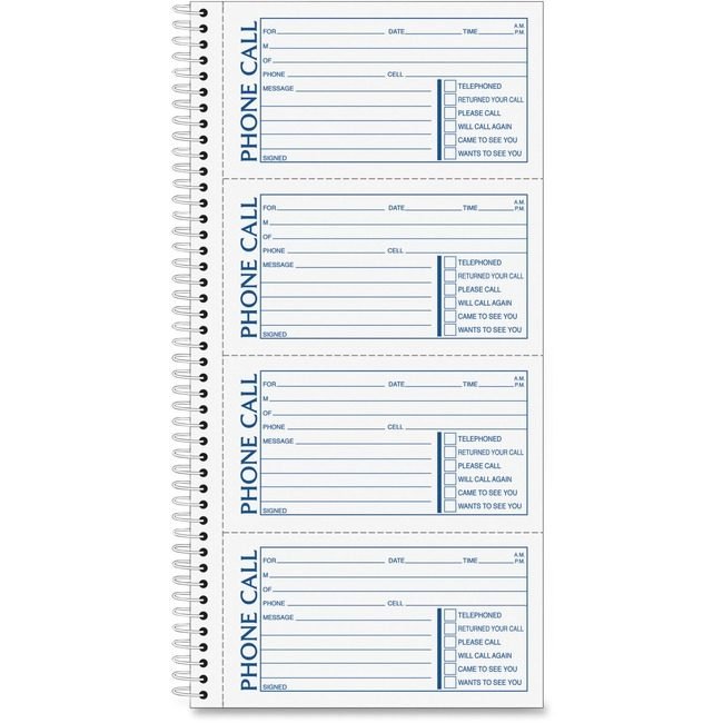 TOPS Products Book Phonemsg Carbonless TOP74620